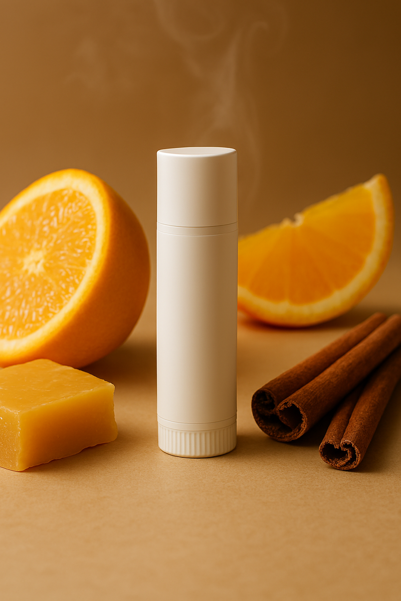 Handcrafted All‑Natural Lip Balm Coconut Oil Beeswax Orange & Cinnamon 4 Pack